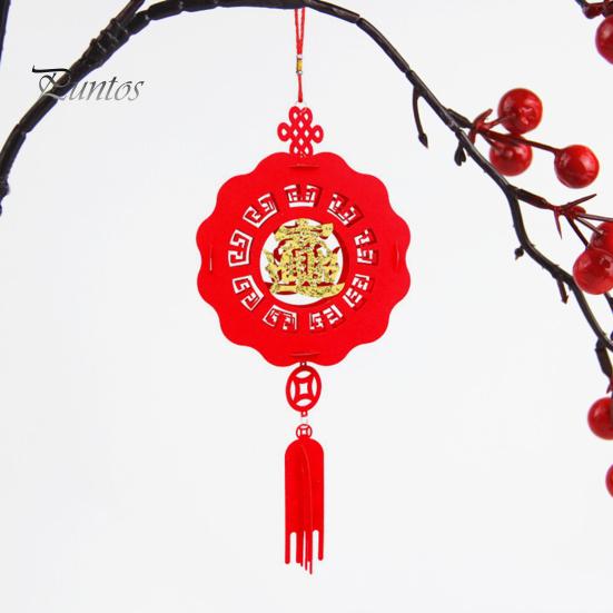 2 шт., китайский новогодний кулон-фонарь с благословляющими словами, Год Дракона, удача, сцена, орнамент, фетровая ткань, красный фонарь, праздник