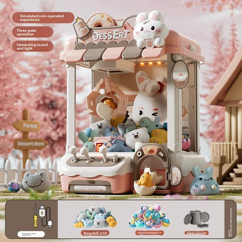 Нетоксичная DIY кукольная машина Детская игровая машина с монетоприемником Мини-захват игрушек Машины-краны Музыкальная кукла Детские Рождественские подарки Игрушка Дети Девочка