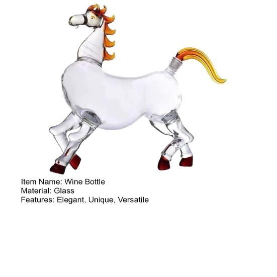 Стеклянный декантер «Зодиак Лошади» Успех с первой попытки Символический дизайн Выдувной художественный диспенсер для ликера Домашний декор Креативный подарок для коллекционеров