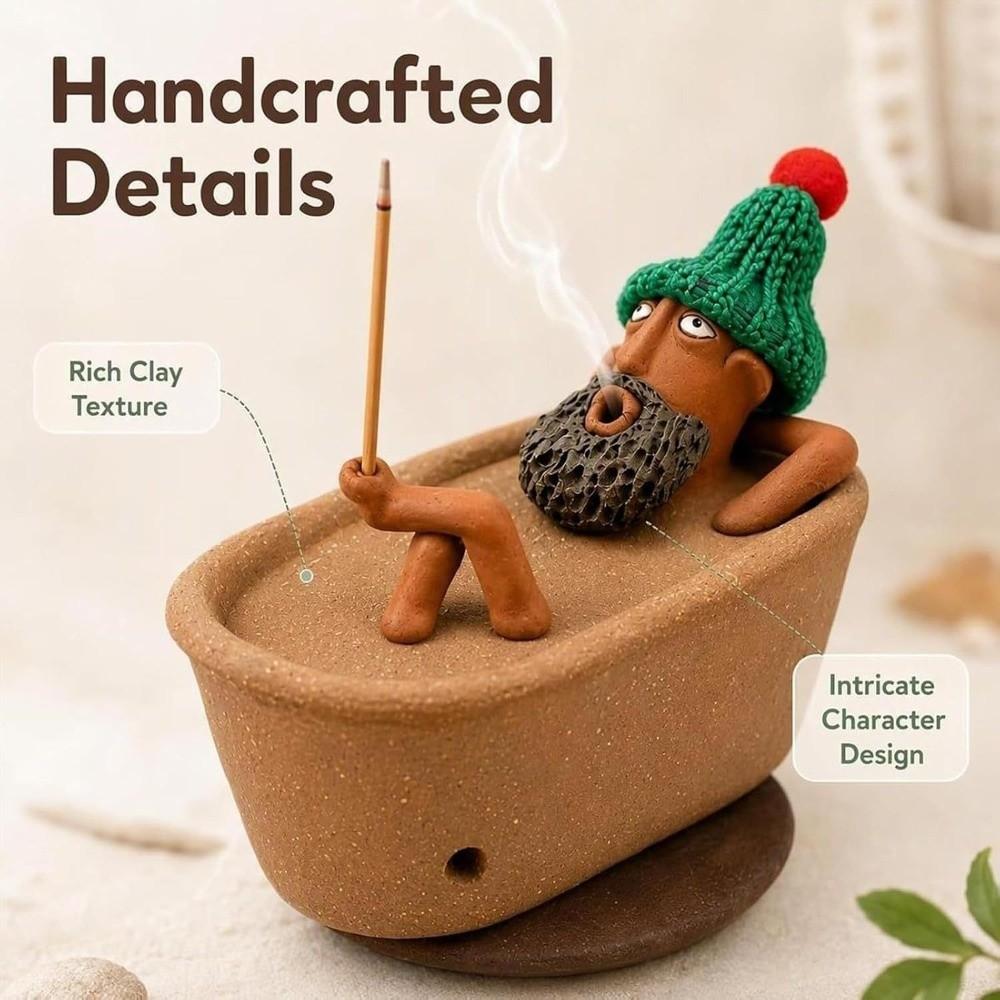 Funny Bathtub Incense Holder Desk Ornaments Incense Stick Burner Bath Man Incense Burner Gift