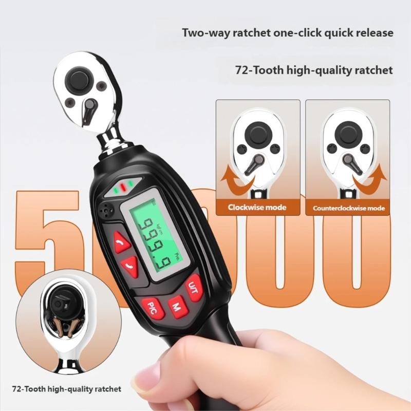 Набор динамометрических ключей 32 шт./компл. с цифровым дисплеем и различными битами для обслуживания мотоциклов, квадрат 1/4 дюйма