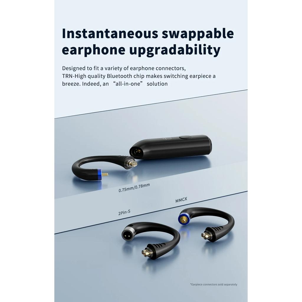 TRN BT20PRO Wireless Bluetooth 5.3 HIFI Earphones Module Upgrade Cable Replaceable for Air Pods Conch 0.75 0.78 Mmcx 2pinsqdc