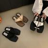 Flat-bottomed Set of Toe Slippers for Women To Wear In Summer 2024 New Korean Version of Retro Fairy Style Casual Seaside Beach Sandals
