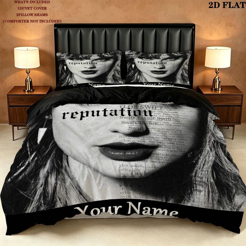 Custom Taylor Swift Bedding Quilt Set Quilt Cover Pillowcase Home Decoration Birthday Gift (1 * duvet cover + 2 * pillowcase, without core)