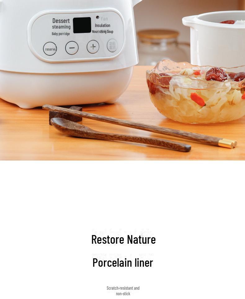 Мини-электрическая кастрюля «Птичье гнездо» - Водонепроницаемая керамика, Здоровое тушение, Маленькая бытовая техника, Подарок