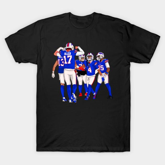 Men Black Print T-shirt Buffalo Bills - Sultan Desain #82 No-Cut Heat Transfer Print Cotton Tshirt