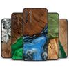 Гибридный чехол для телефона из дерева и смолы для Samsung Galaxy S23 S24 Ultra S22 S20 S21 FE Note 20 10 S8 S9 S10 Plus