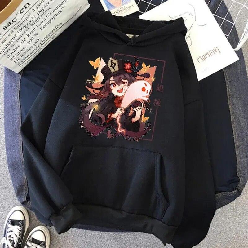 Новинка Genshin Impact Hu Tao Kawaii, толстовка унисекс, женские уличные толстовки, спортивные костюмы большого размера, одежда для девочек