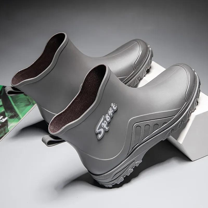 Обувь для рыбалки Мужская новая уличная нескользящая обувь Shaxi Fishing Rain Boots Прочные водонепроницаемые резиновые рабочие ботинки для рыбалки