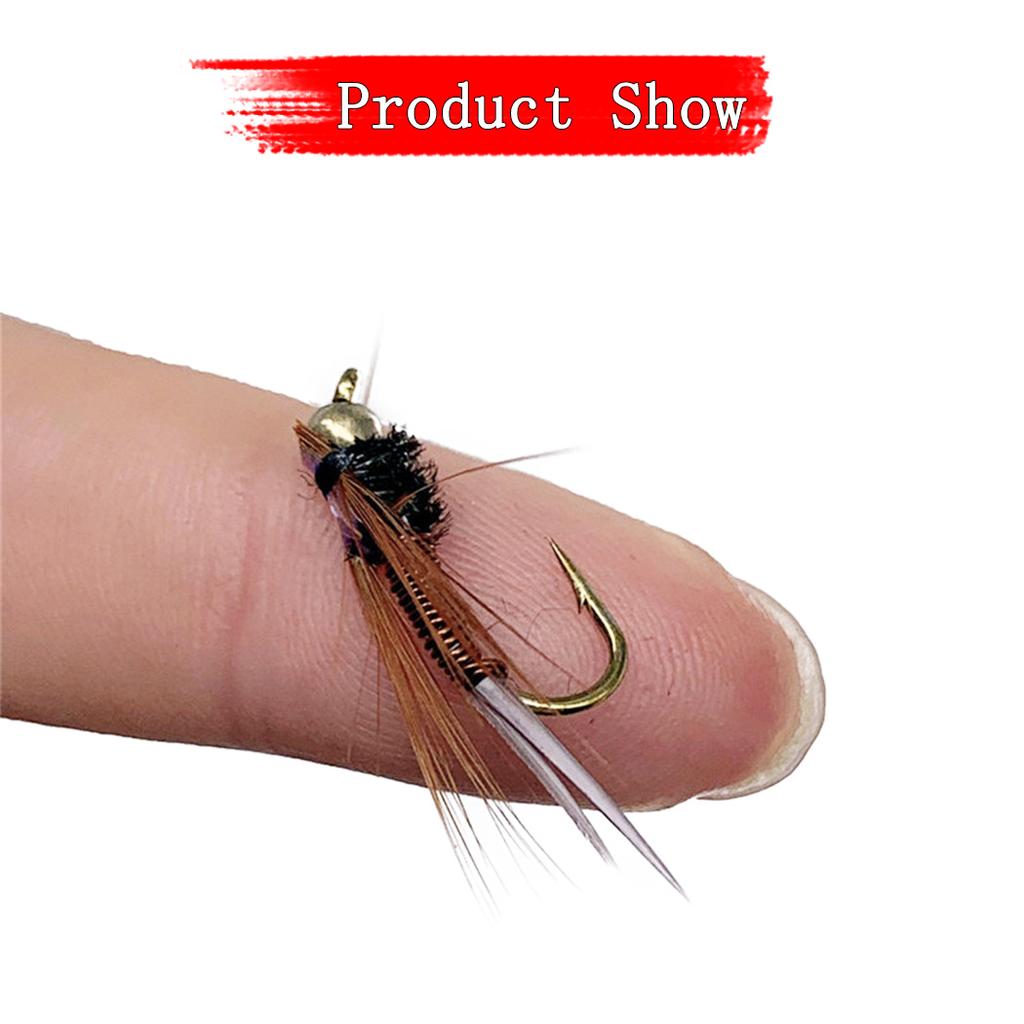 6/10Pcs/Box 2 Mixed Styles Bead Head Fast Sinking Nymph Lure, Humpy Fly&Brasshead Prince Nymph Fishing For Trout Artificial Insect Bait Lure