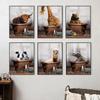 Lovely Alpaca Elephant Cow Giraffe Toilet Canvas Paintings Animal Posters Prints Wall Art Pictures for Living Room Decor Cuadros
