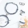 Simple Men Women Friendship Gifts Braided Rope Magnet Bracelet Fashion Jewelry Couple Bracelets