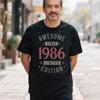 ПОТРЯСАЮЩИЙ С 1986 ГОДА ОГРАНИЧЕННАЯ СЕРИЯ Футболка Рожден в 1986 году Унисекс Подарки Футболки Топы Современный и Модный Мужчины Женщины Повседневная Уличная одежда
