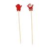 100Pcs/set Disposable Christmas Fruit Sticks Bamboo Skewer Fork Christmas Toothpicks  Dessert
