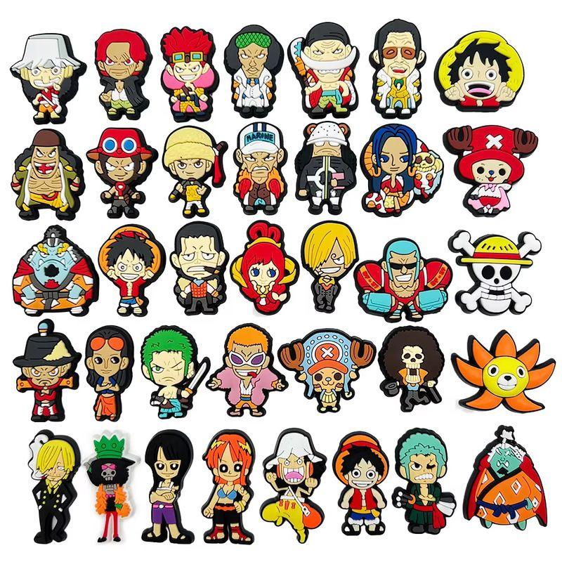 Набор из 12/24/36 шт. Серия One Piece Фигурки Луффи Зоро Санджи Милые Мультяшные Пряжки для Кроксов Японское Аниме DIY Аксессуары Подарки