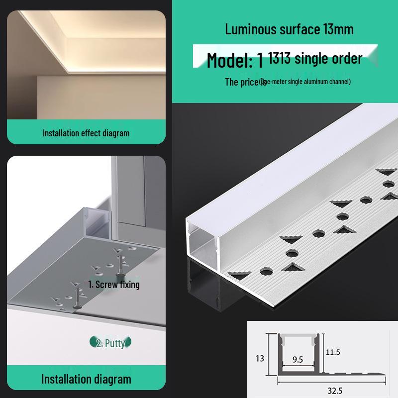 Seamless Linear Recessed LED Light Channel - Aluminum Strip Slot Design