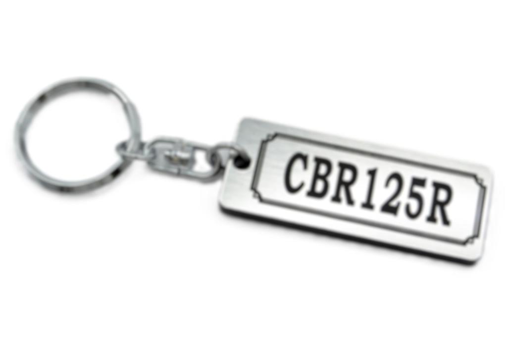 Ключница-брелок акриловая CBR125R с двойным кольцом, оригинальная, для кастомизации экстерьера и аксессуаров, A-987-2, Серебристый/Черный, Глушитель, Руль, Детали, Зеркала, Детали,