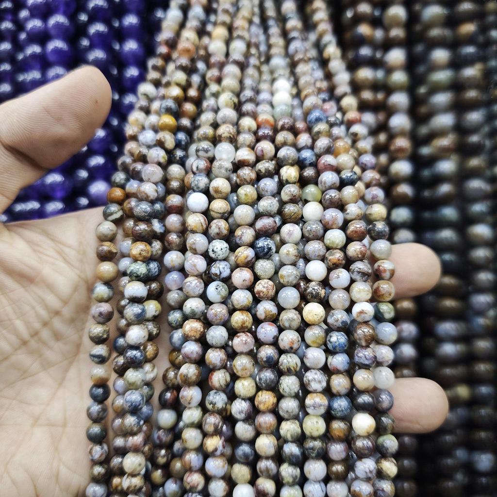 Поездка в Швейцарию: Натуральные круглые бусины из питерсита 4-10 мм для ручного изготовления украшений и браслетов DIY