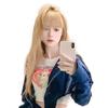 Platinum Blonde Long Wig for Women - Mi Haisha Cosplay Lolita Full-Cover Straight Hairstyle Set