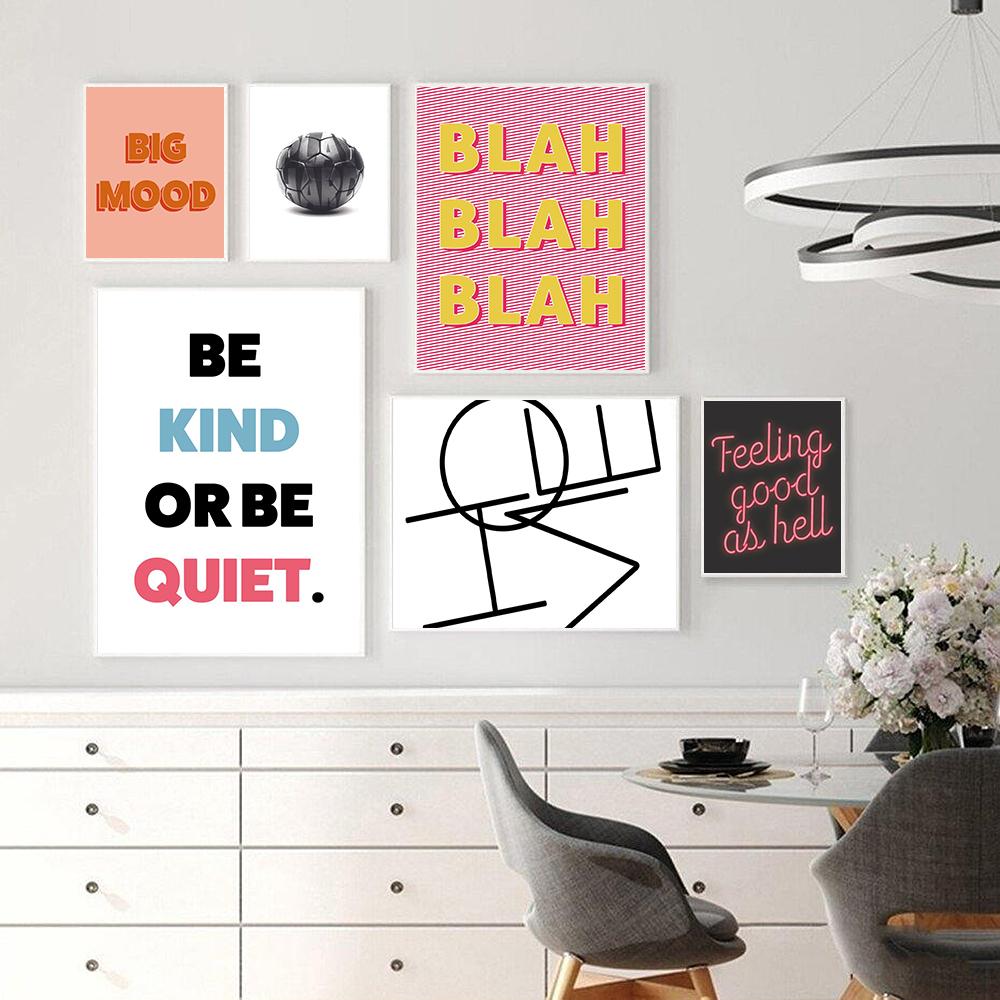 Good Vibes Only Холст Картины Минималистский Feeling Good Be Kind Цитаты Wall Art Плакат Печати Картинки для Спальни Домашний Декор