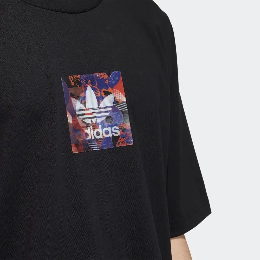 Men's adidas originals Printing Casual Sports Short Sleeve Black T-Shirt H09193