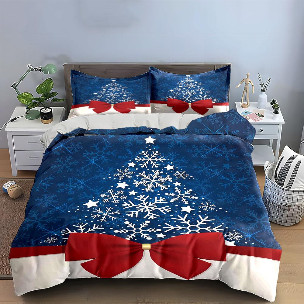 Christmas Snowflake Bedding Set Bedding Duvet Cover Set Duvet Cover Pillowcases (1 * Duvet Cover 2 * Pillowcases, without duvet insert)