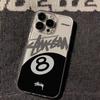 Черный 8 Арт Сигнатура Чехол для iPhone15Pro Мобильного Телефона XR/XSMAX14 Прозрачный Мягкий Чехол 13/11/6's Пятноустойчивый 78