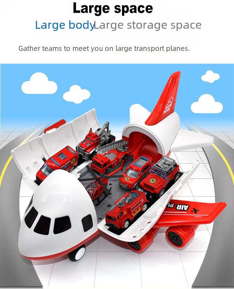 Большой детский игрушечный набор «Самолет» с инерционными машинками