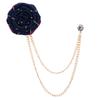 Fashion New Tassel Ribbon Flower Fabric Rose Men Brooch Suit Brooches Lapel Pin Pin
