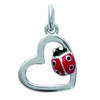 [L5695] - Silver Pendant 'Ladybug' Silver-red (rhodium-plated) Love - 12x12 Mm
