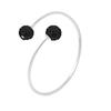 Браслет-бэнгл - LOVA LOLA VAN DER KEEN - Черный кристалл - Серебро 925 пробы - 2 шарика 10 мм