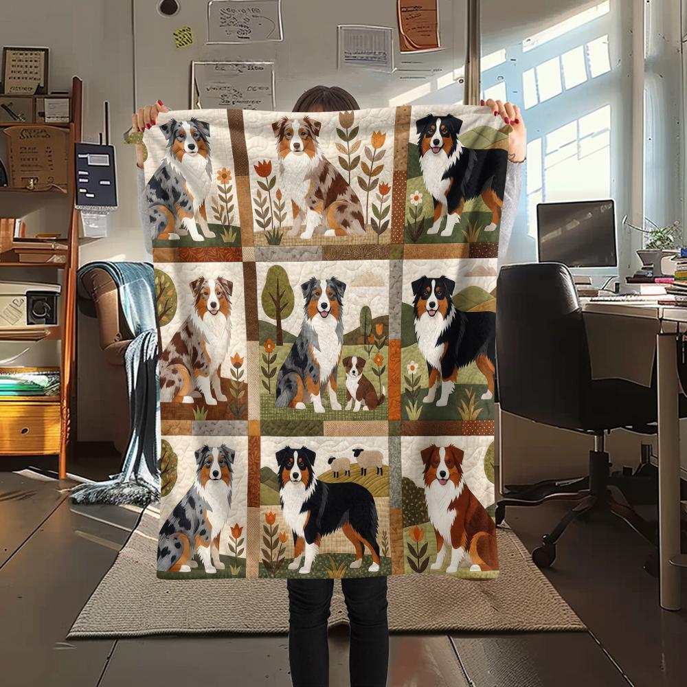 Nine grid dog cat fabric Print Flannel Blanket,High quality Comfortable for All Seasons,Home Decor,Warmth and Comfort,Perfect for Christmas Gifts