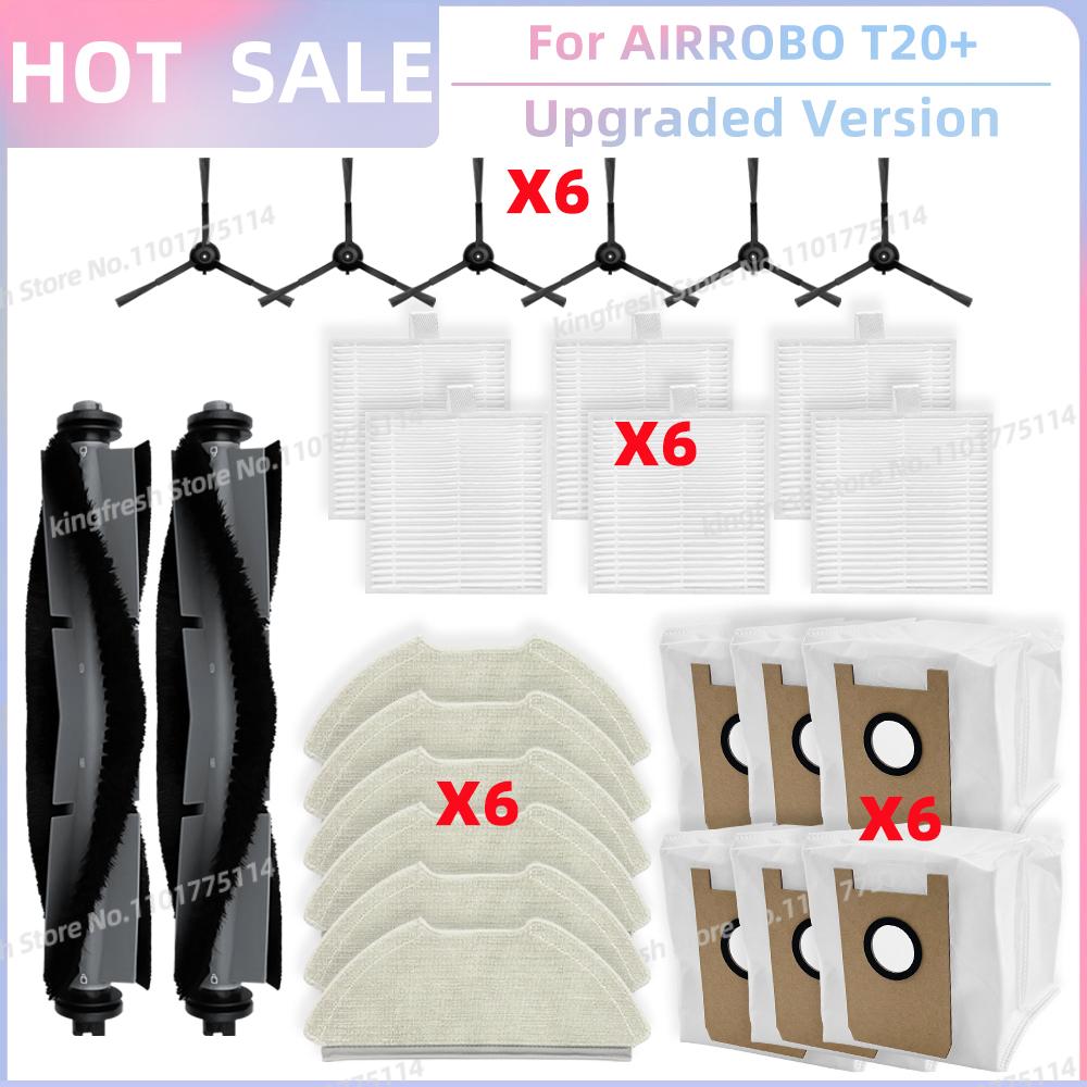 Fit For AIRROBO T20+ / T25+ / T30+ / L40+ / L50+ / L60+ / FIXR T20 Parts Main Roller Side Brush Filter Mop Cloth Pad Dust Bag