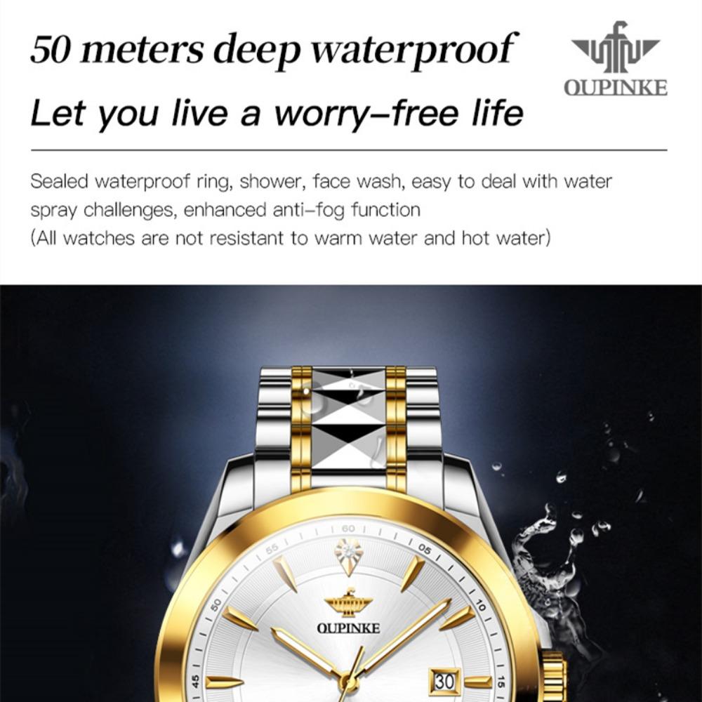 OUPINKE Мужские часы Рельефный парусный дизайн Механические часы Высококачественные часы