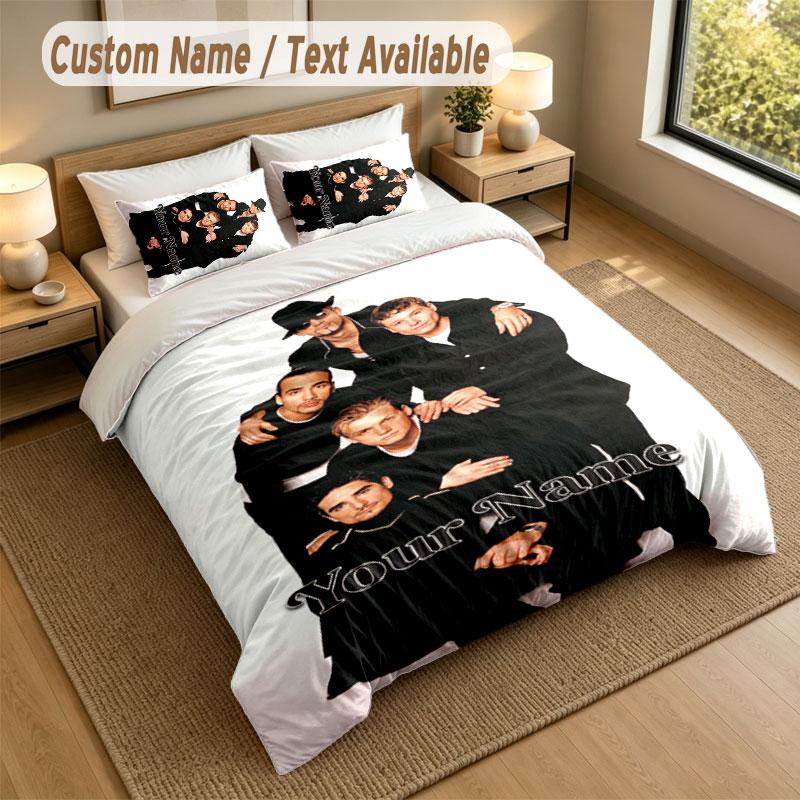 Bedding Set 1 Duvet Cover 2 Pillowcases Backstreet Boys Print Soft Bed Linen Bedroom Decor