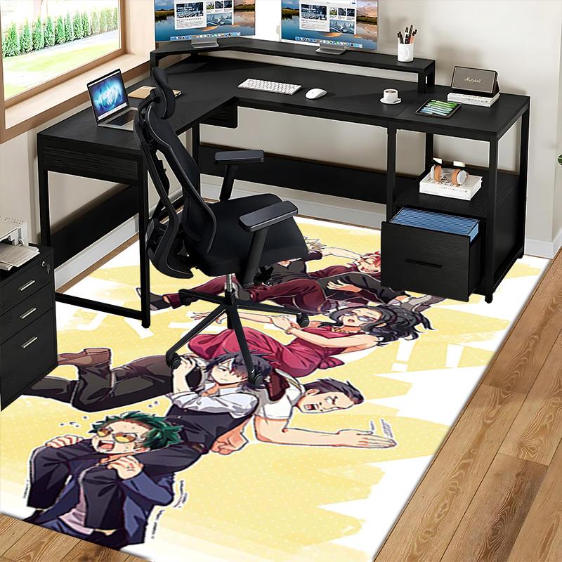 1pc Anime Character Themed Office Chair Mat - Non-Slip Carpet for Desk, Perfect Gift for Anime Lovers, Suitable for Home Decor, Gaming Room, Seasonal