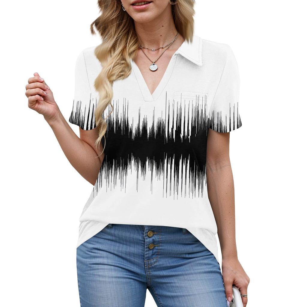 Женские рубашки, летние деловые повседневные рабочие топы с коротким рукавом, застегивающиеся на пуговицы, воротник, V-образный вырез, блузка, футболка
