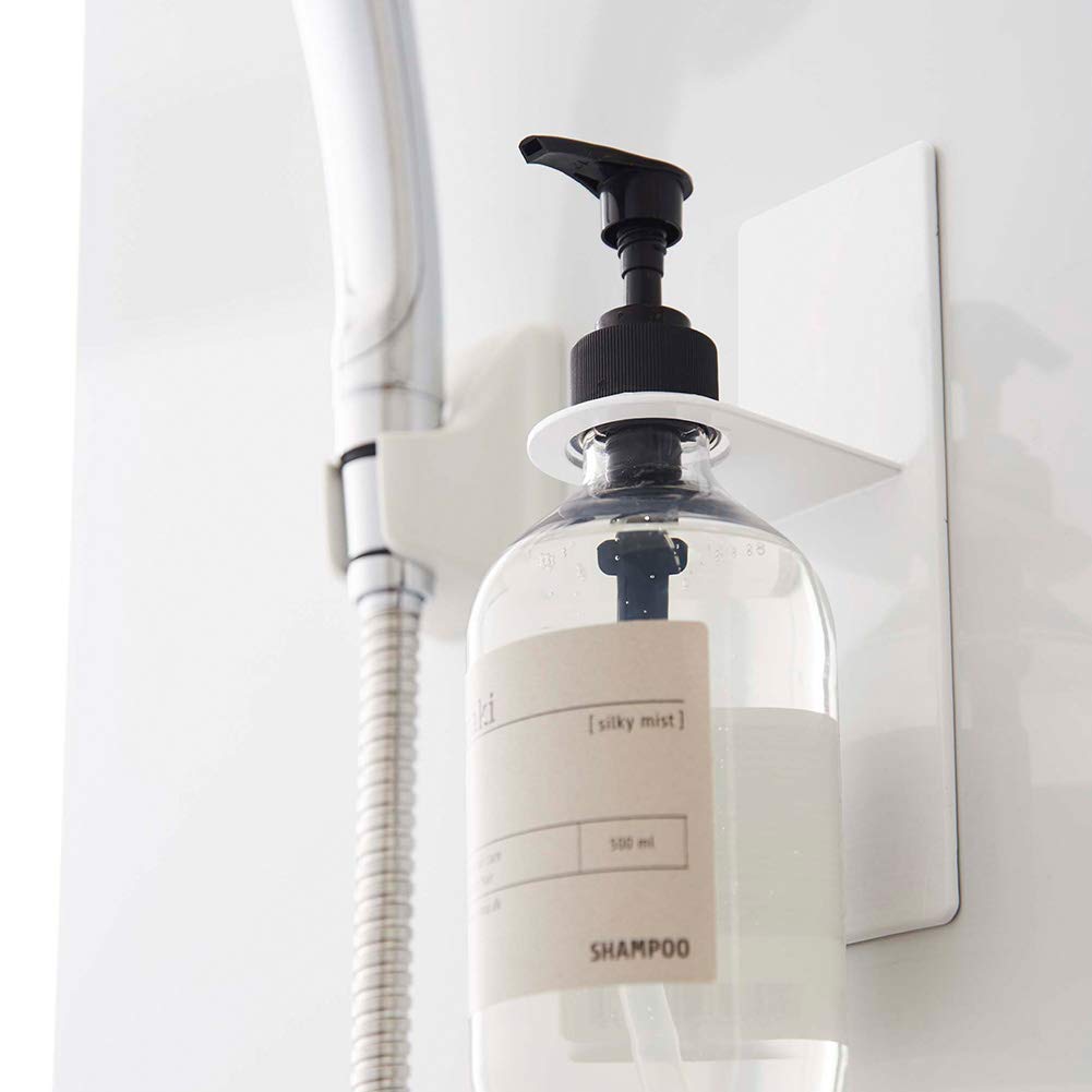 Yamazaki Jitsugyo Magnetic Bathroom Dispenser Holder White W7XD8XH17cm Tower Floating Storage Hygienic 4867 Approx.