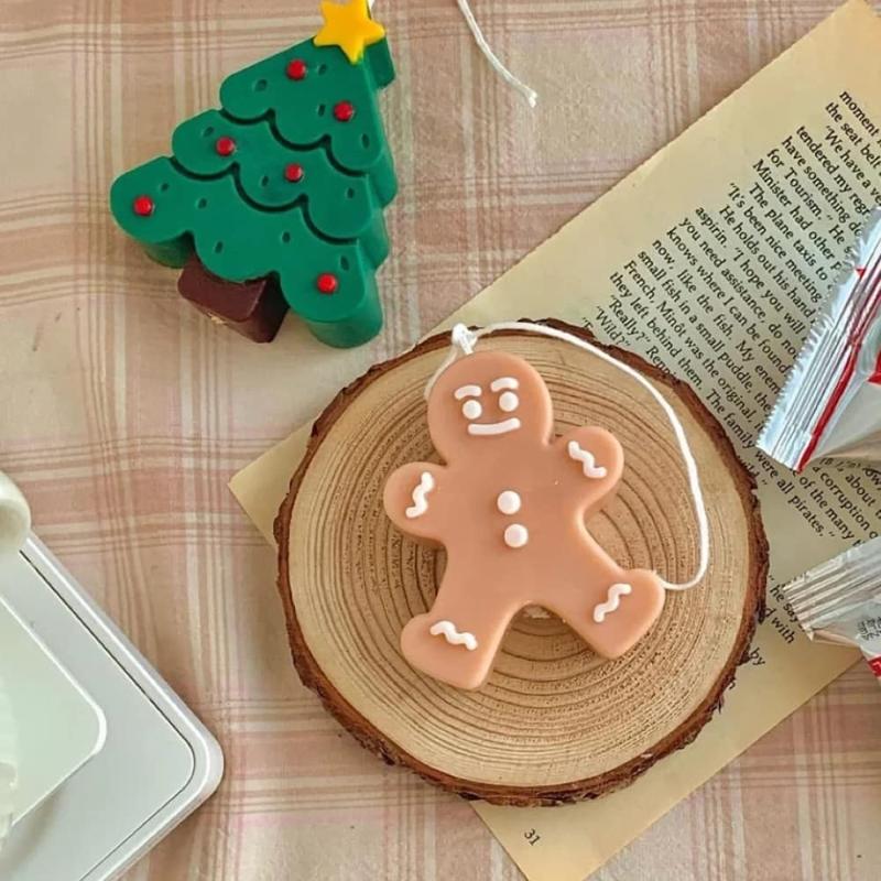 Рождественская елка Пряничный человечек Ароматерапевтический гипс Свеча Диффузор Камень Силиконовая форма Для выпечки Шоколадный торт Декор Форма для изготовления