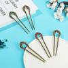 Chignon Vintage Double Prong Crystal Hair Pins Hair Chopsticks Hair Sticks Hairstyle Accessory
