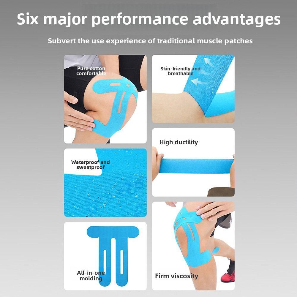 2pcs Cotton Material Precut Kinesiology Tape Breathable Athletic Knee Tape Sports Protection