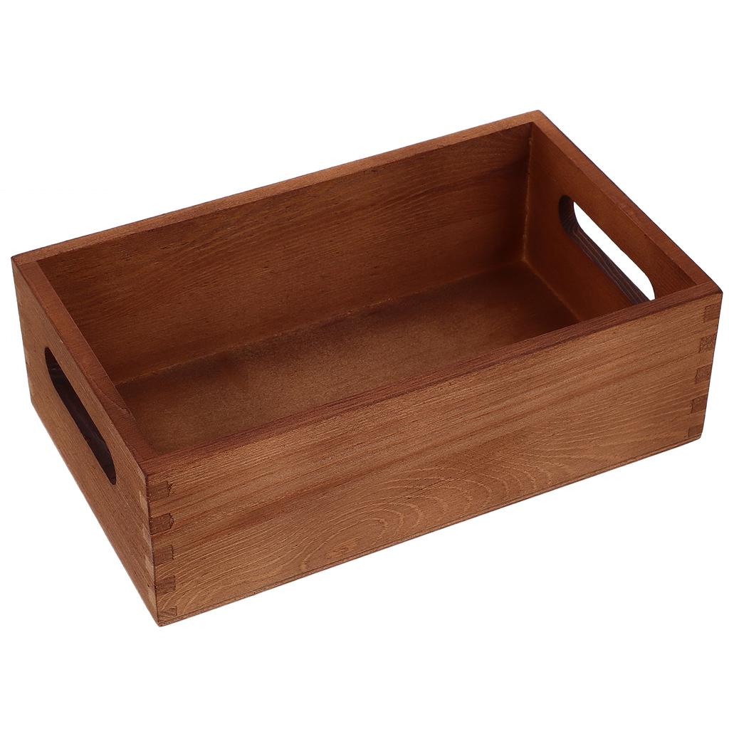 1Pc Wood Storage Crates Handle Small Dyed Box ganization Bins Room Container Natural Crate Boxes Office ganizer Solutions