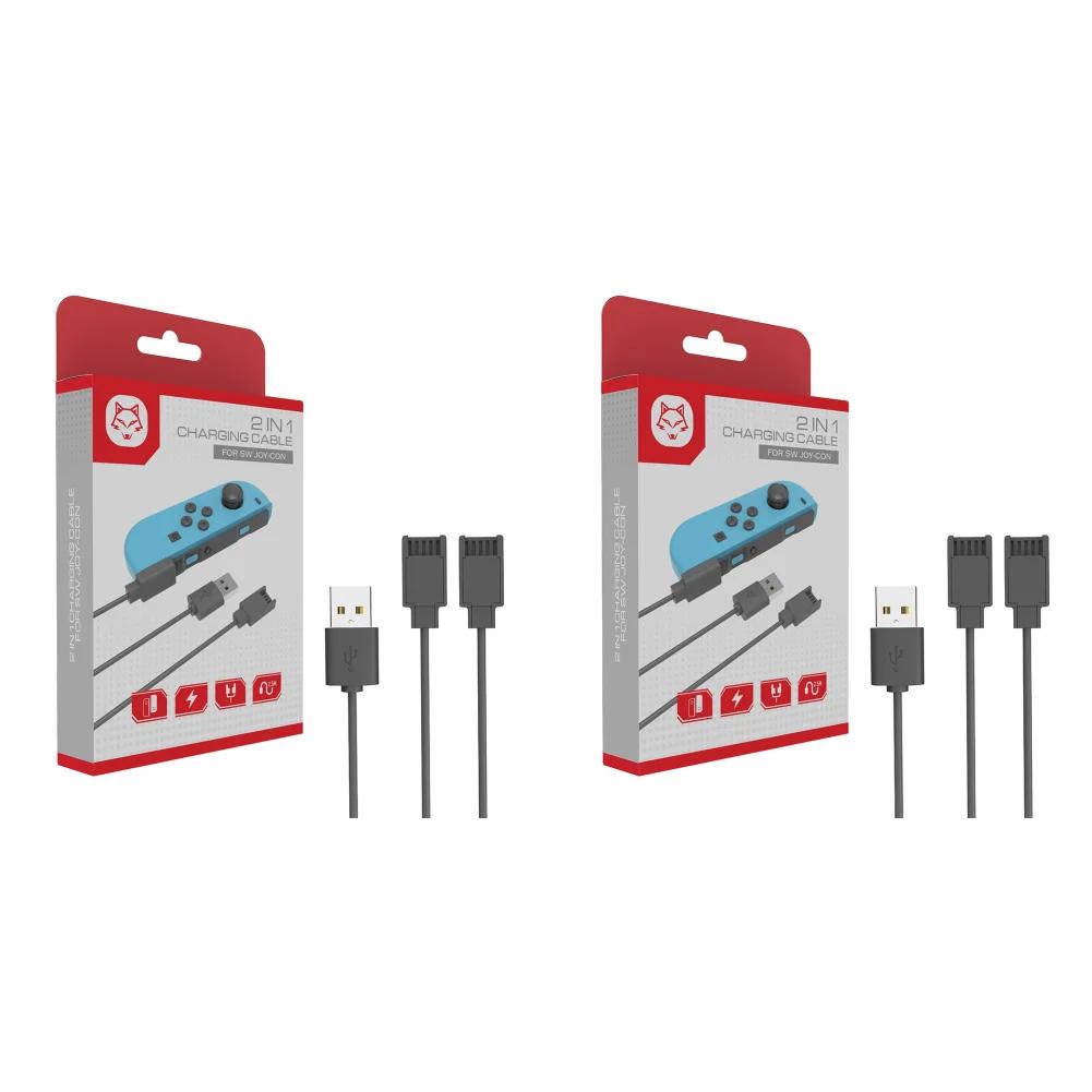 USB-кабель-зарядка для контроллера Joycon, 2 в 1, дорожные зарядные кабели, зарядный шнур для зарядного устройства контроллера Switch