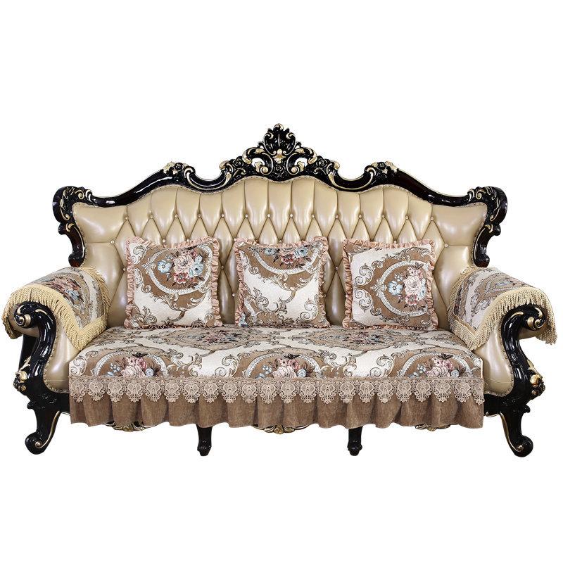 Полотенце для дивана с кружевным подолом, европейская классическая вышитая подушка для дивана, наволочка, противоскользящая износостойкая крышка для дивана, заднее полотенце