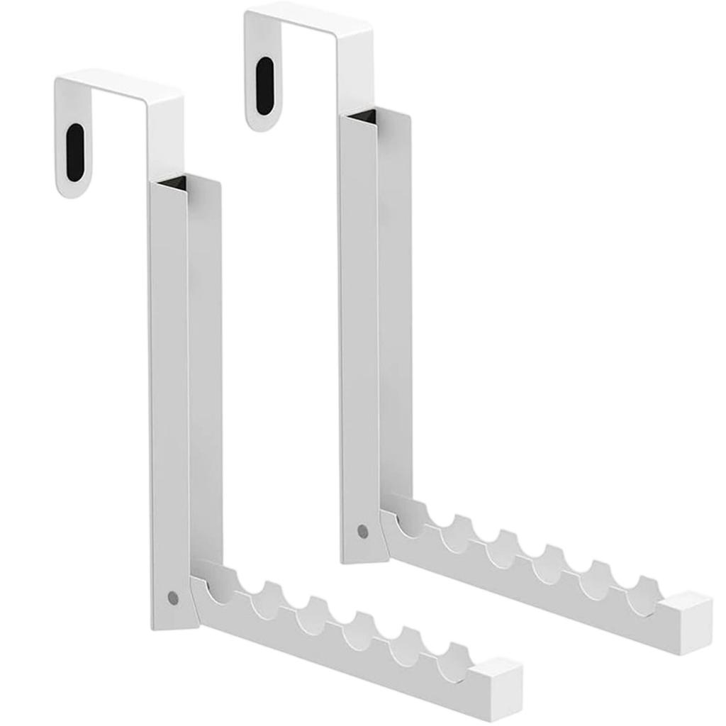 Door Hook & Folding Door Clothes Drying Rack Multi-Use Hanging Organizer for Towels Clothing Bags Space-Saving No-Install Laundry Rack