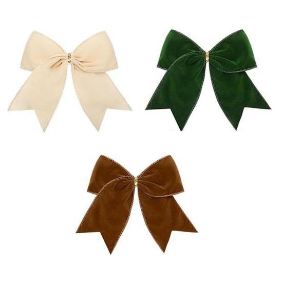 4/12 шт. Большой Рождественский Бархатный Бант Украшение Винтажный Однотонный Подвесной Бант Орнамент Для Дома Улицы Рождественская Праздничная Вечеринка Тканевый Бант Венок Украшение для Дерева