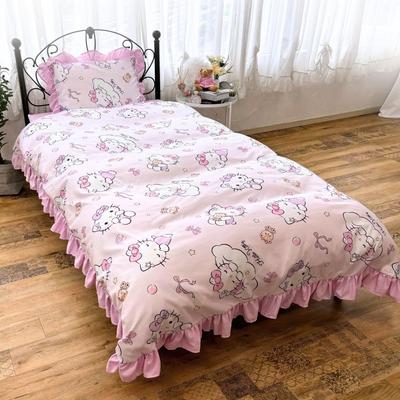 Комплект пододеяльника с оборками Hello Kitty Односпальный Китти Hello Kitty Sanrio Персонаж SANRIO 3 предмета SB-666-S