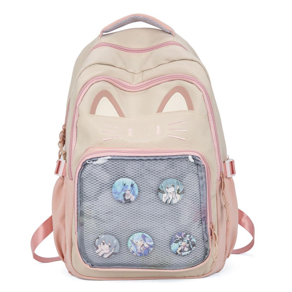 Large Capacity Cartoon Ita Bag Embroidery Student School Bag Transparent Pocket Itabag  Woman