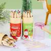 12 Color Christmas Pencil Filled Graffiti Art Painting Brush Drawing Pencils Sketching Pen Stationery Supplies Christmas Gifts