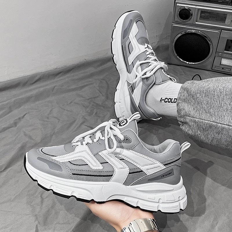 Summer men's shoes new breathable mesh student sports leisure running deodorant green and young tide shoes